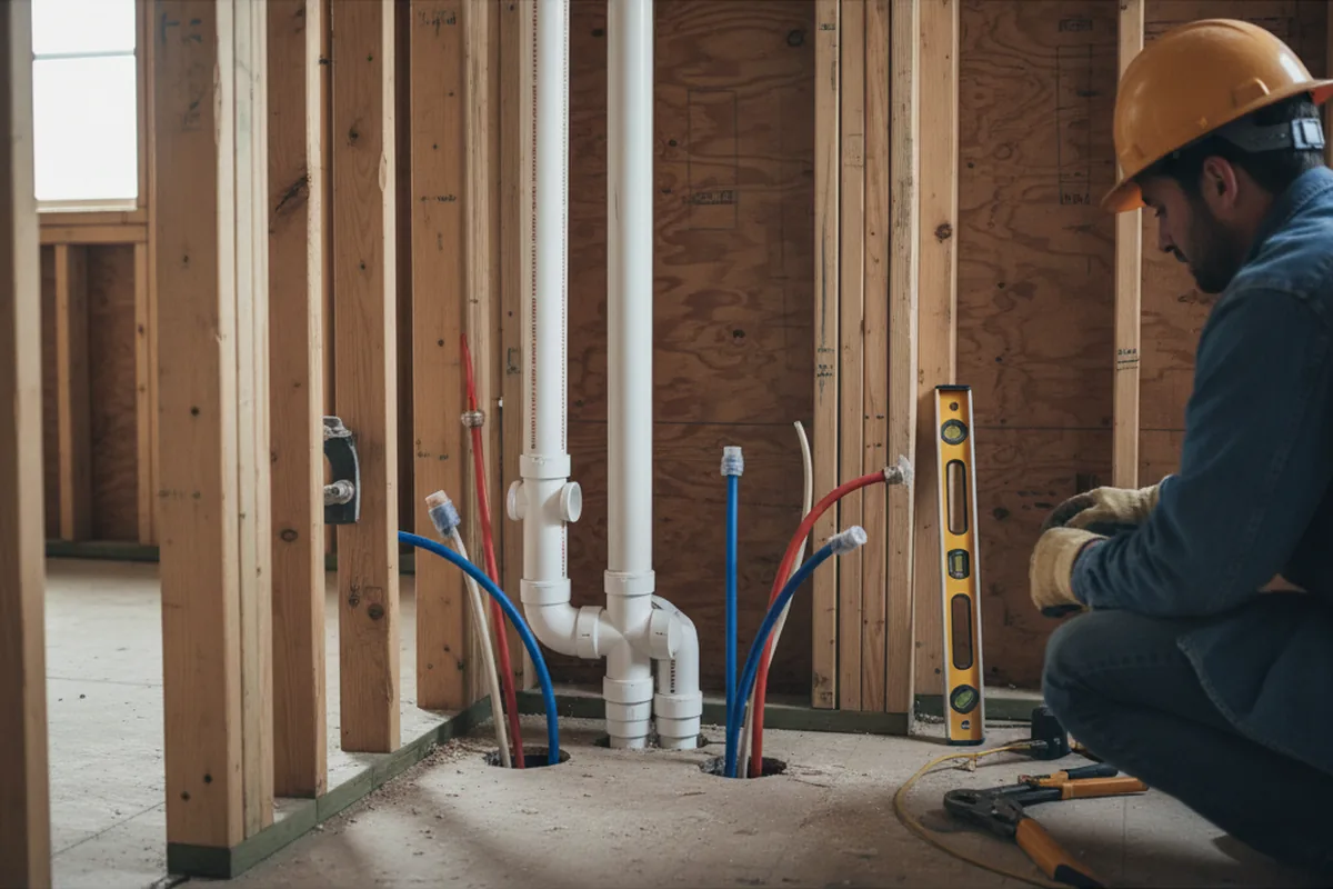 Drain and supply rough-in during Leak Detection in Hext