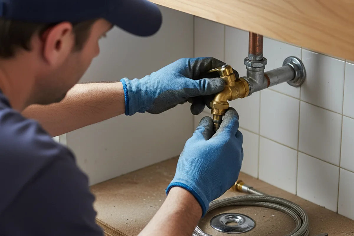 Shutoff valve and fitting work during Faucet and Fixture Repair in Hext